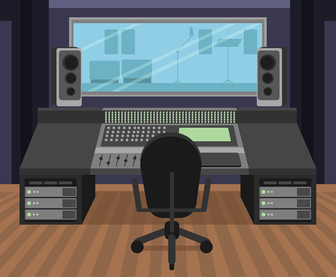 Recording Studio Desk Vector Vector Art Graphics Freevector Com