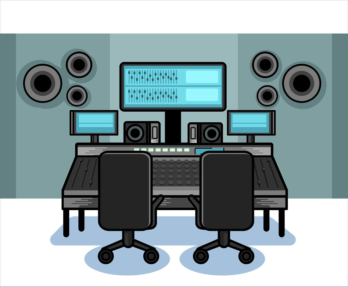 Recording Studio Equipment Vector