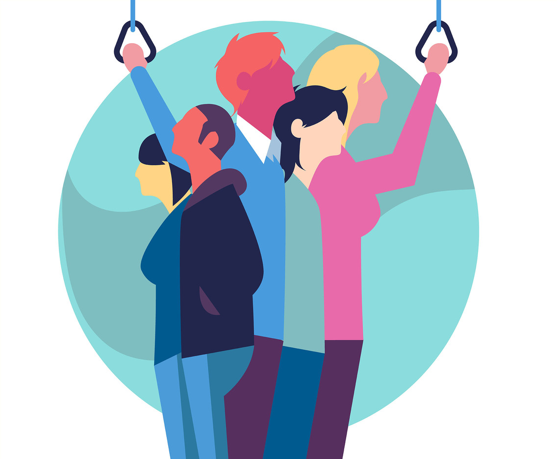 People of Color in Public Transportation Vector
