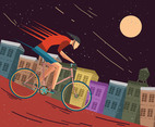 Retro Illustration of Bicycling 