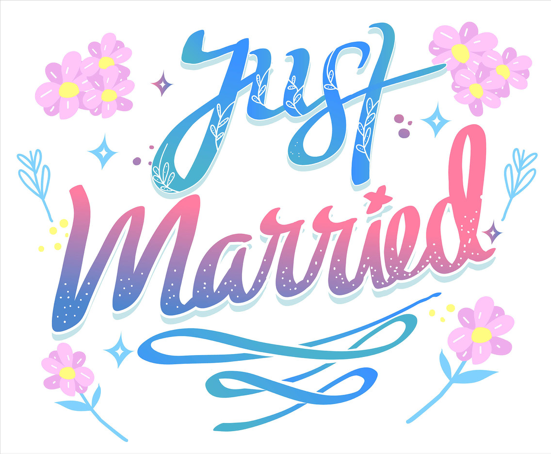 Just Married Hand Lettering