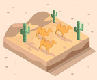 Isometric Desert with Camels