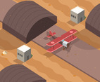 Isometric Desert with Airplane