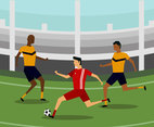 Flat Soccer Players Vector