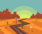 Sunset in Route 66 Vector