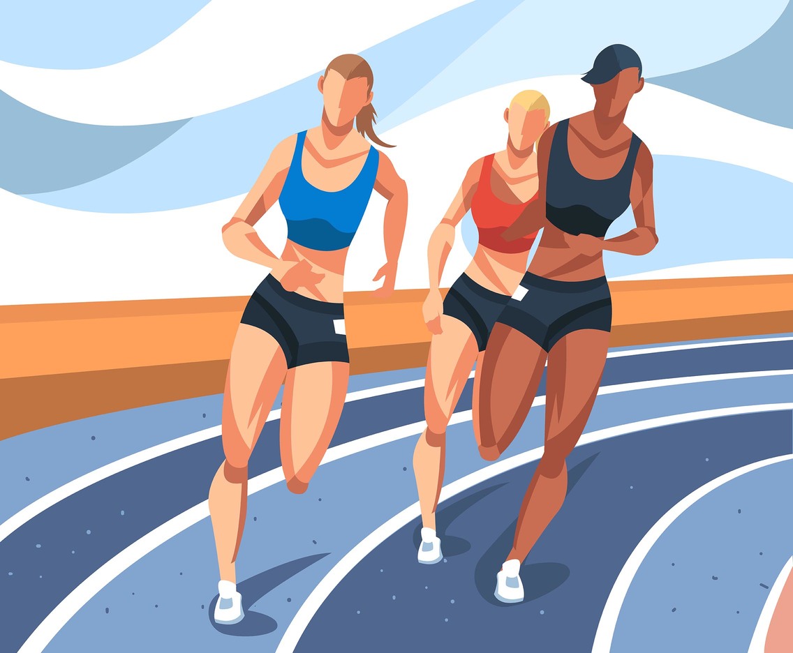 Download Free Female Running Athlete Vectors and other types of Female Runn...
