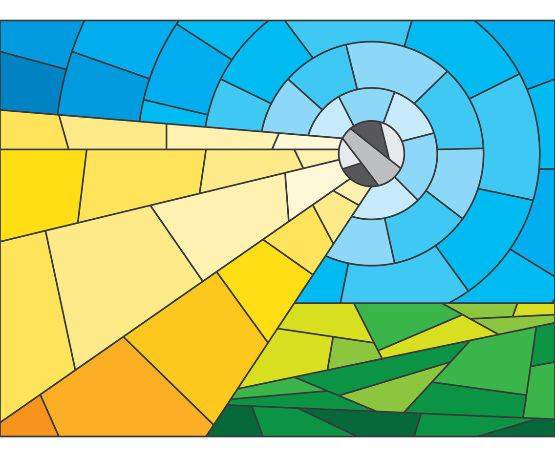 Shooting Ball Stained Glass Style