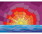 Sunset Stained Glass Illustration