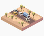 Isometric Desert Road Vector