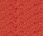 Red And Gold Japanese Wave Pattern