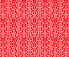 Red Japanese Wave Seamless Pattern