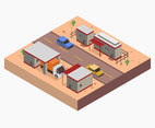 Isometric Gas Station Vector