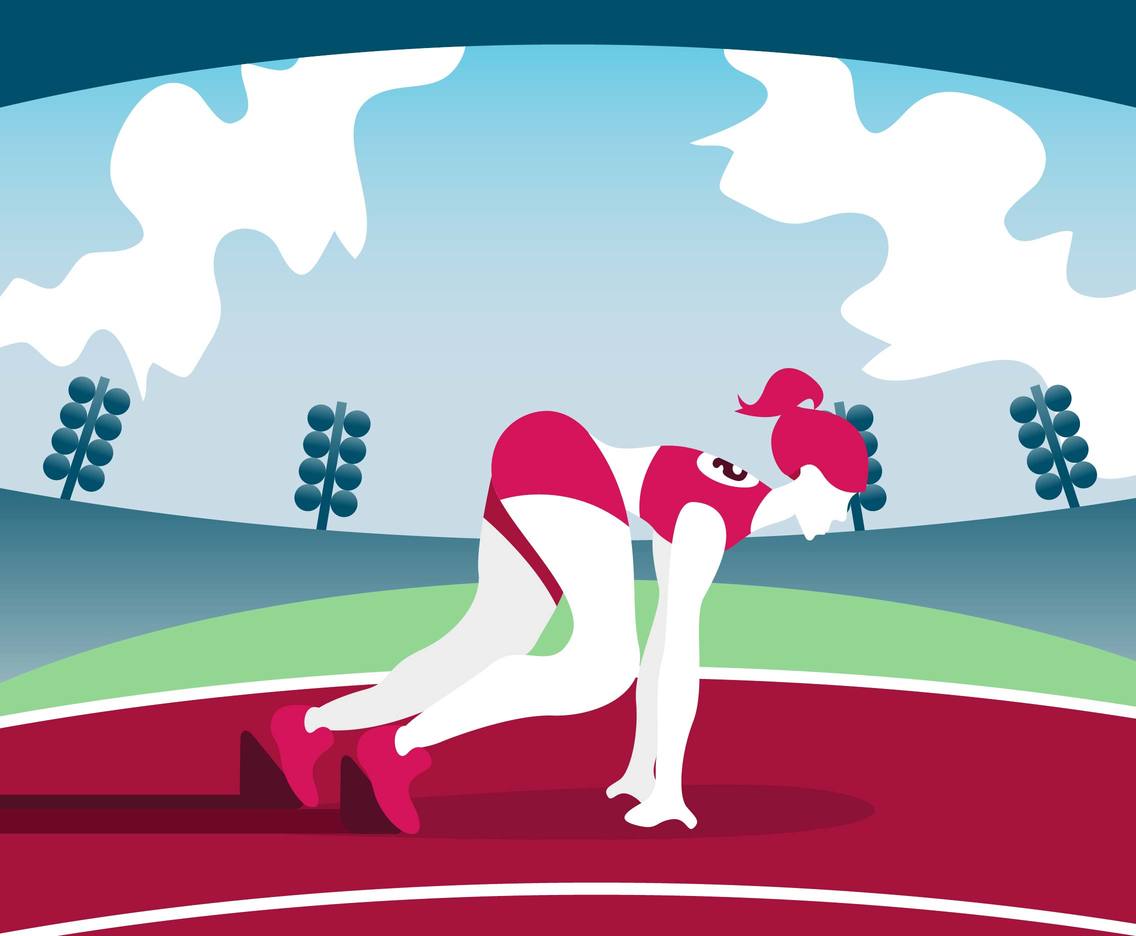Female Athlete Flat Illustration Vector 2