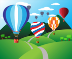 Colorful Hot Air Balloons Vector