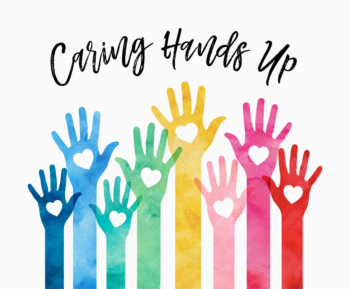 Colorful Caring Hands Up