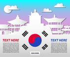 South Korea Monuments Cultural Template Vector