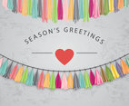Season's Greeting Card with Tassel Vector 