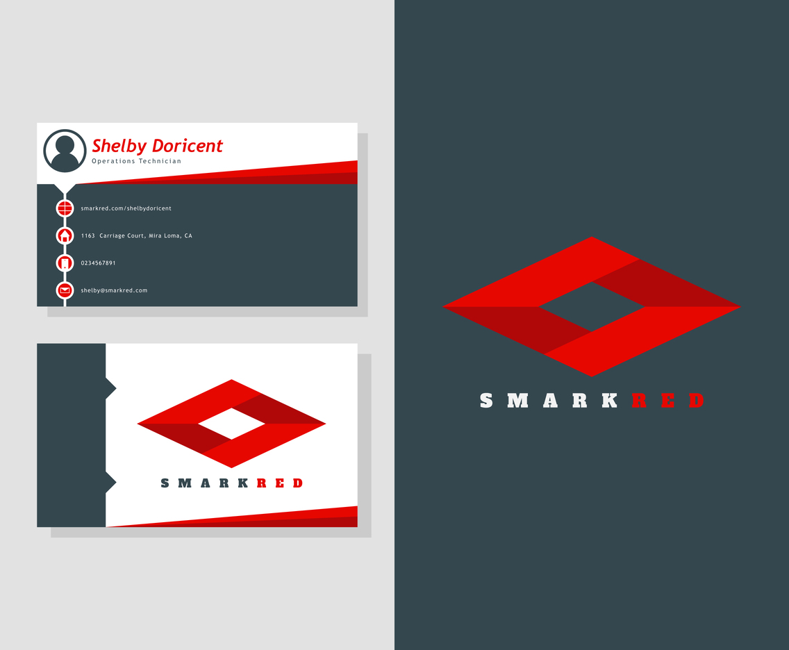 Unique Flat Business Cards Vectors