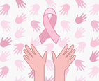 Breast Cancer Ribbon And Hands