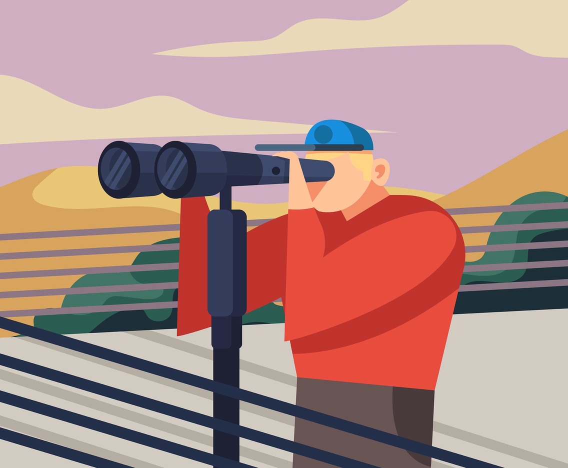 Person Looking in Binoculars