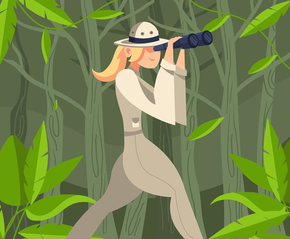 Person Looking in Binoculars
