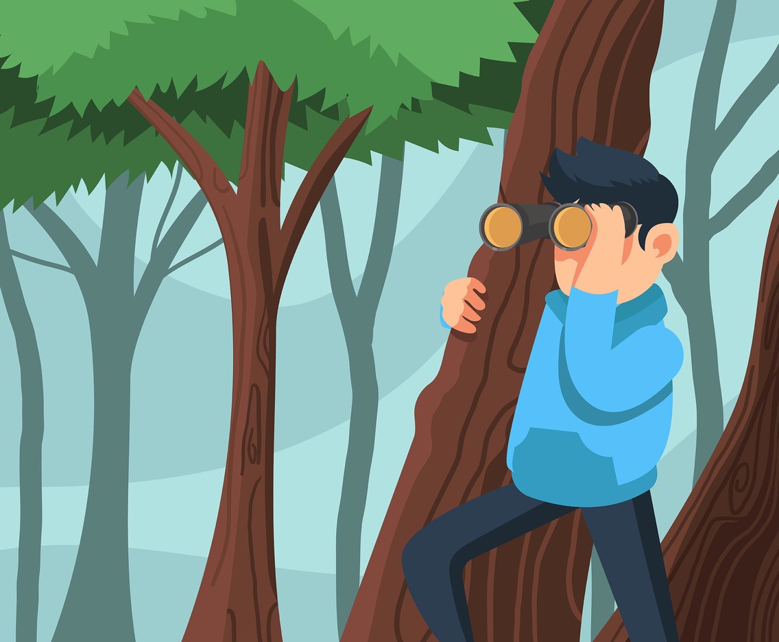 Person Looking in Binoculars
