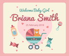 Baby Birth Announcement Vector