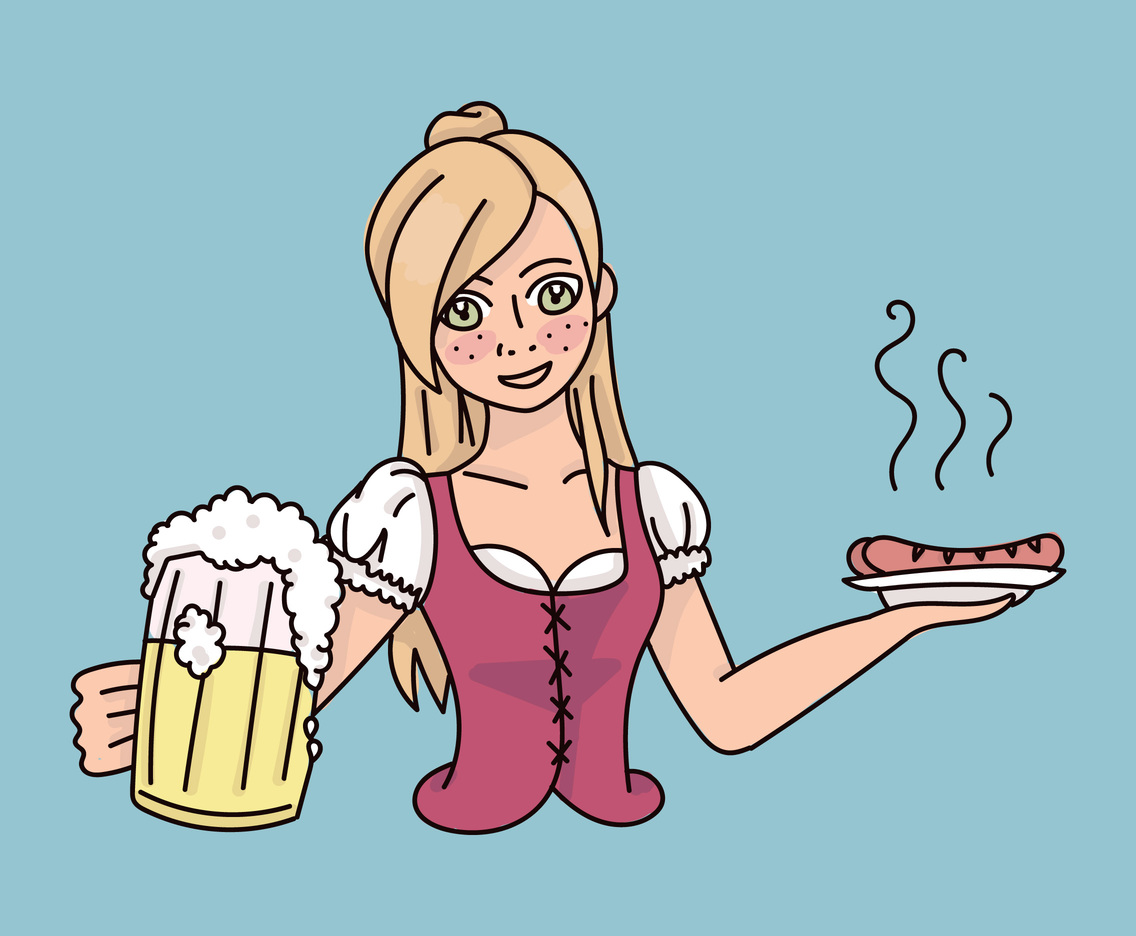 Manga Bartender With a Dirndl