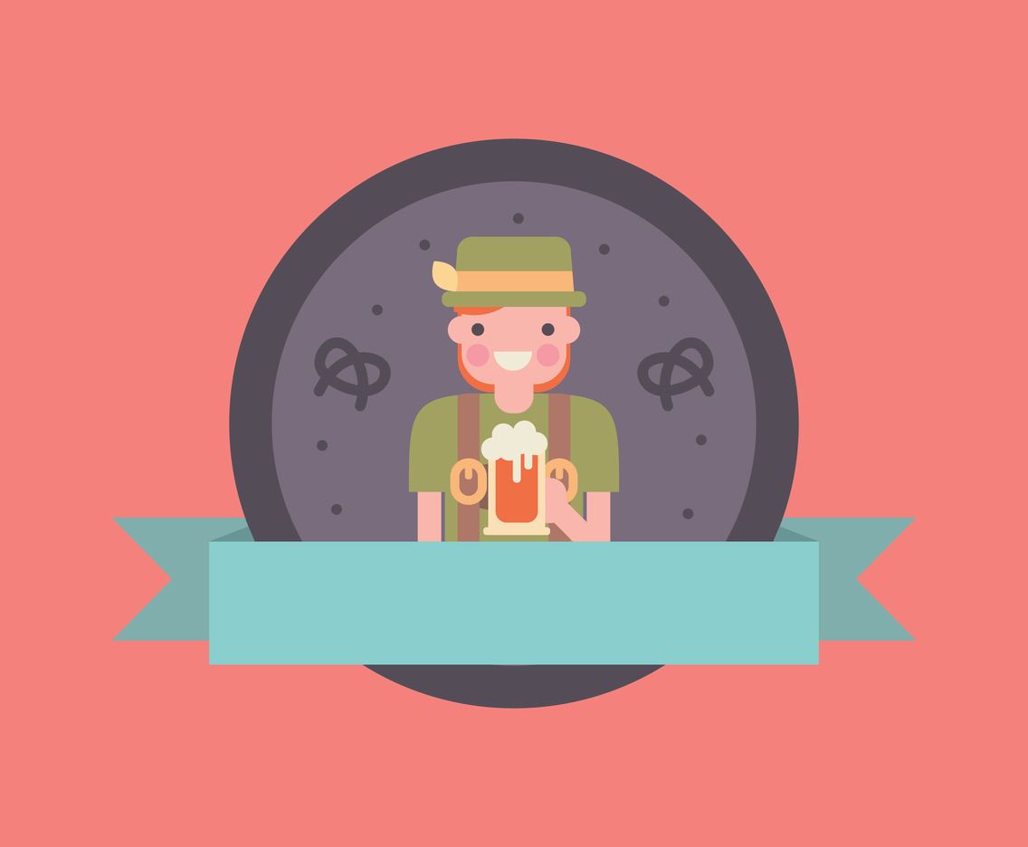 Colorful Logo Of a Man in Lederhosen