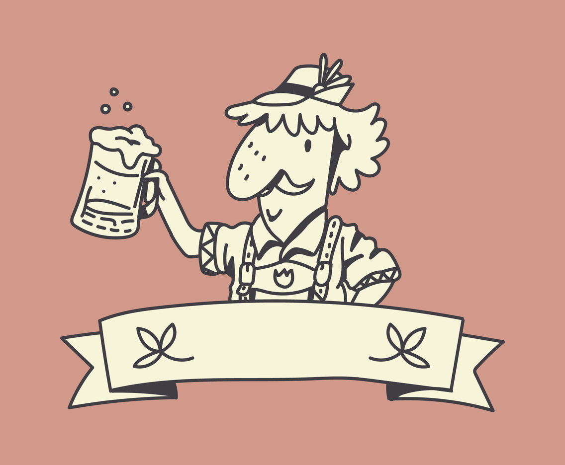 Old Man Wearing Lederhosen