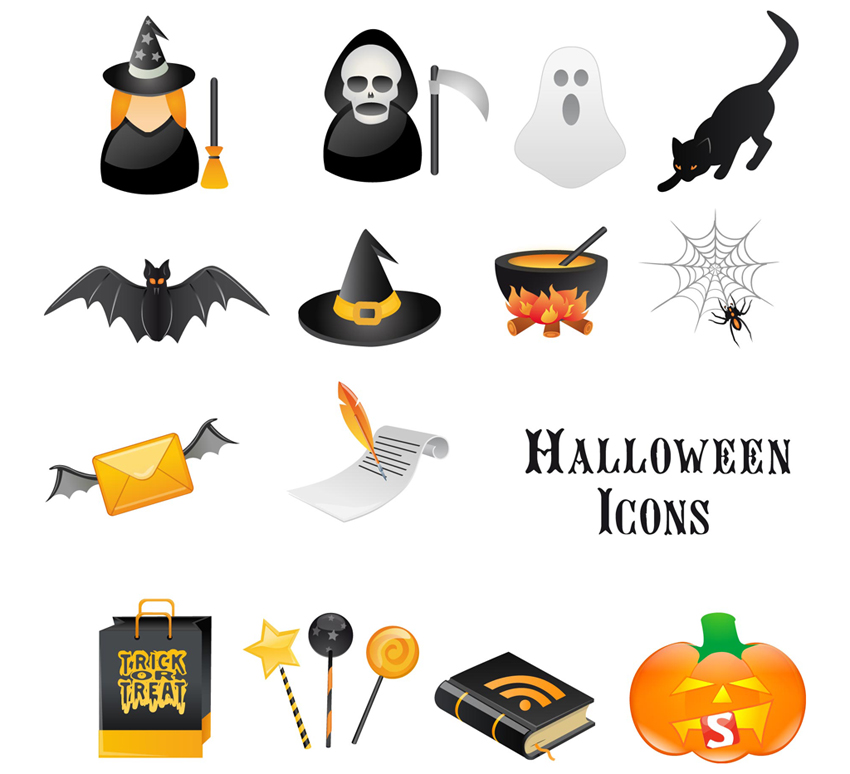Halloween Icons Vector Art & Graphics