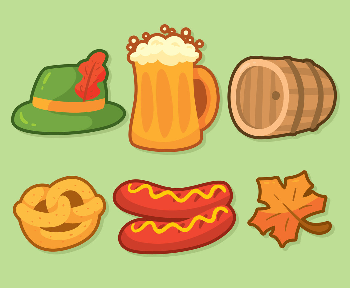 Oktoberfest Element On Green Vector