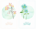 Spring Watercolor Flowers Vector