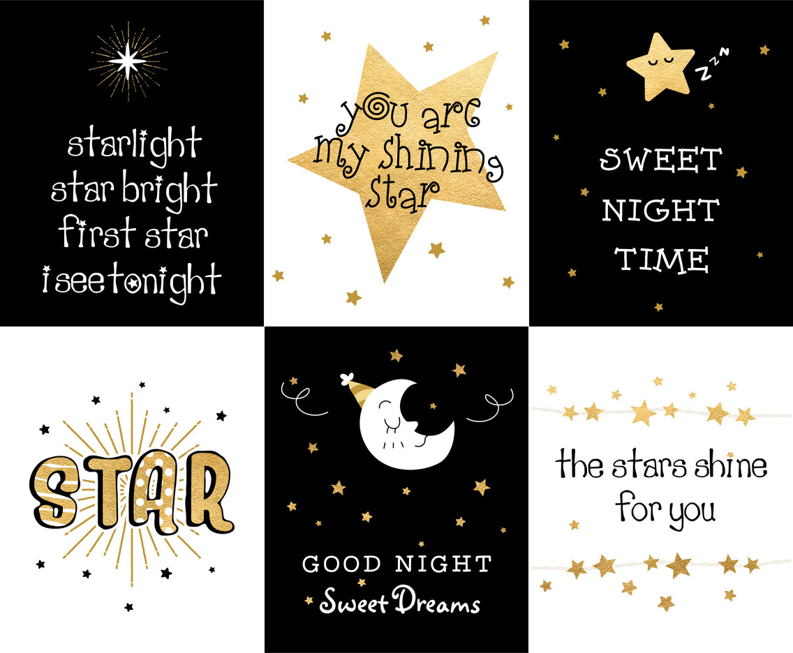Cute Creative Card With Stars Vector