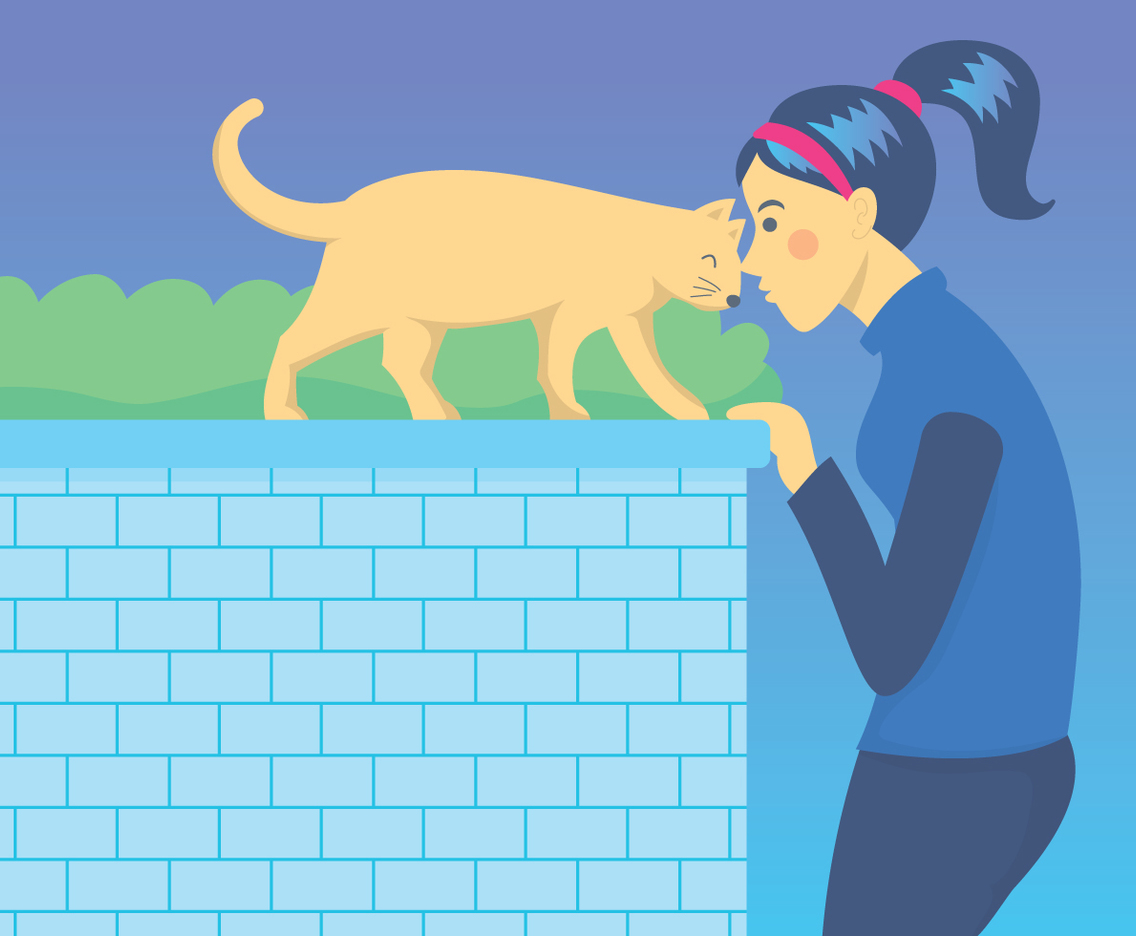 Girl and her cat