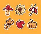 Fall Festival Autumn Stickers Vector