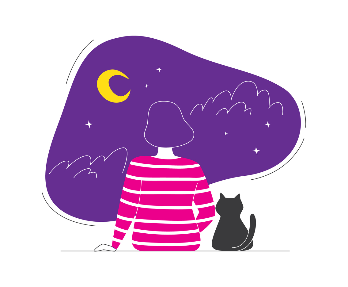 Girl Seeing Luna With Her Cat