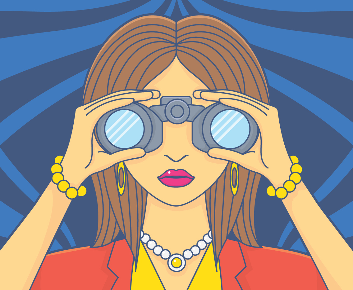 Person looking in binoculars