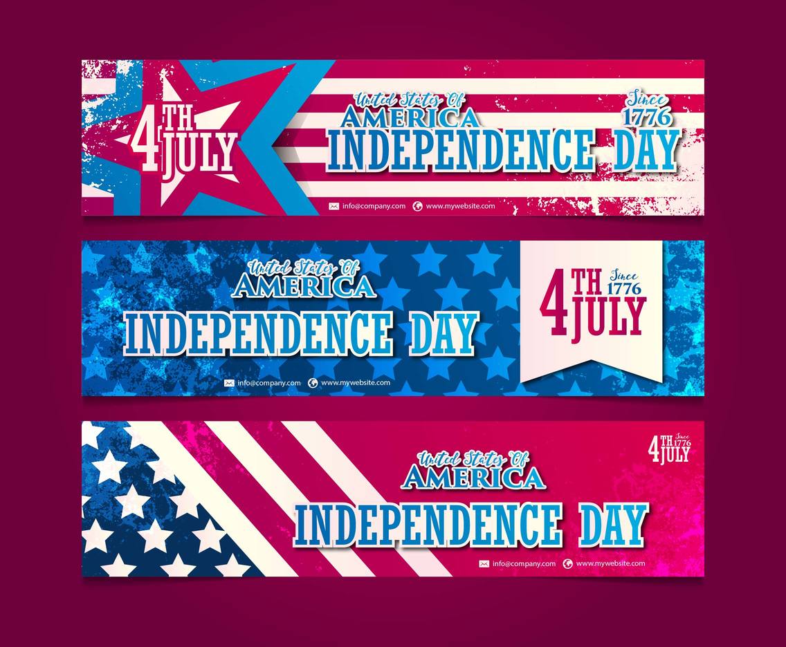 Independence Day America Vector Banners