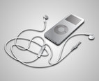 Earphone and iPod Vector Mockup 