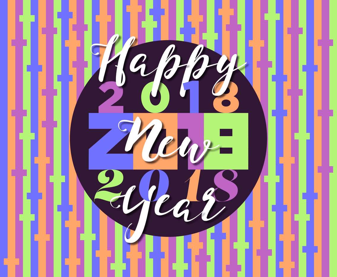 Happy New Year 2018 Vector Illustration