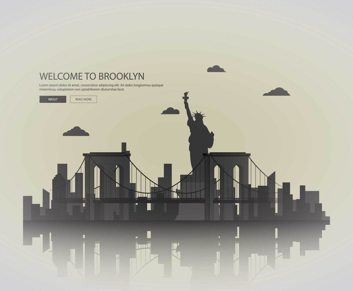 Free Brooklyn Bridge Silhouette Illustration