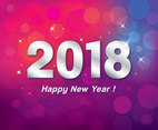 Happy New Year 2018 Bokeh Greeting