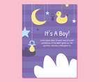Space Baby Birth Card