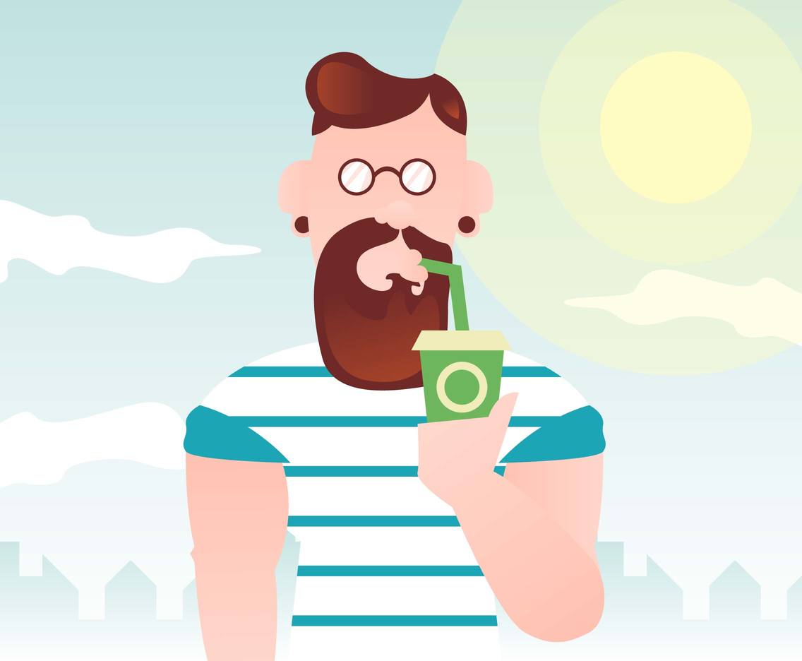 Boy With Glasses Hipster Illustration Vector