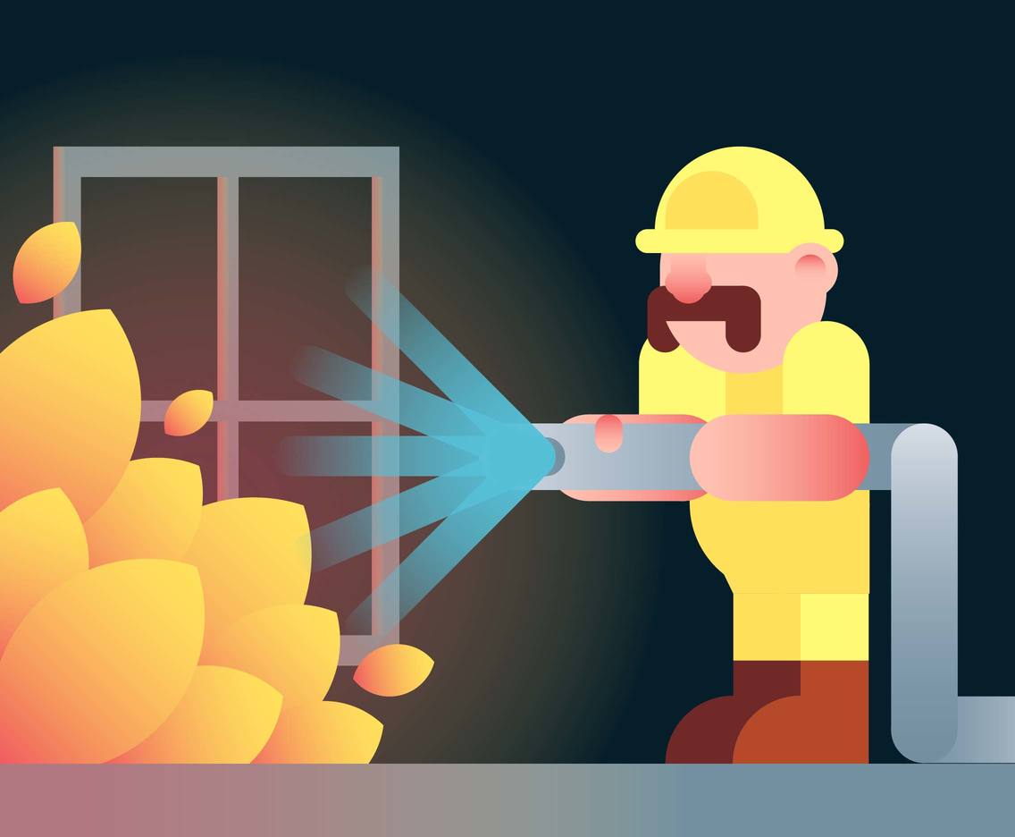 Firefighter Flat Illustration Vector