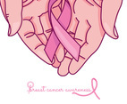 Hands Holding a Breast Cancer Ribbon