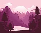 Mountain Landscape First Person Illustration Vector