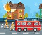 Firefighters in Action Vector