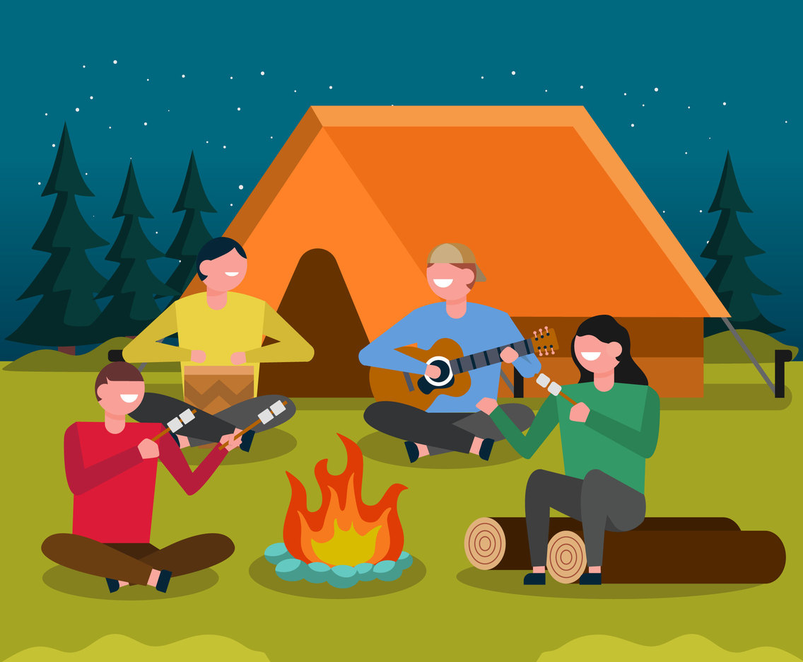Fun Campfire Vector